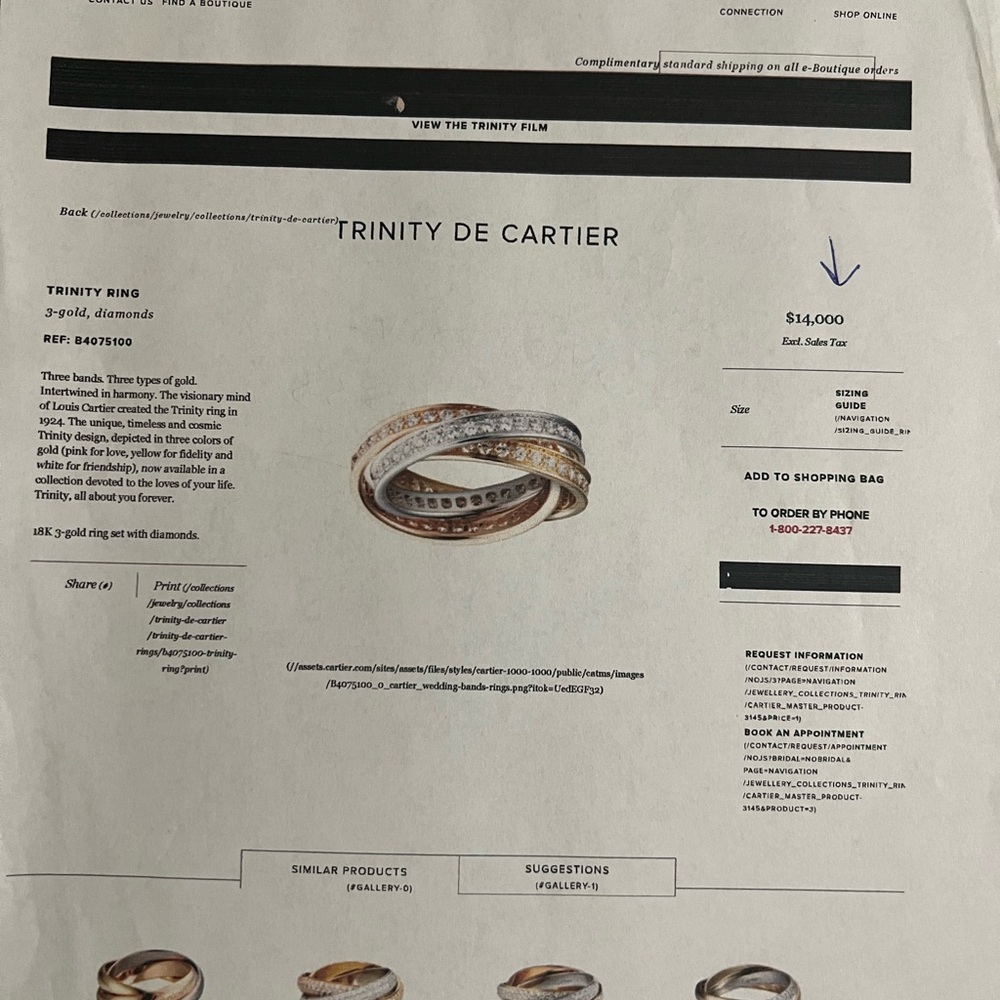Cartier Diamond Trinity Ring - Picture 10 of 15